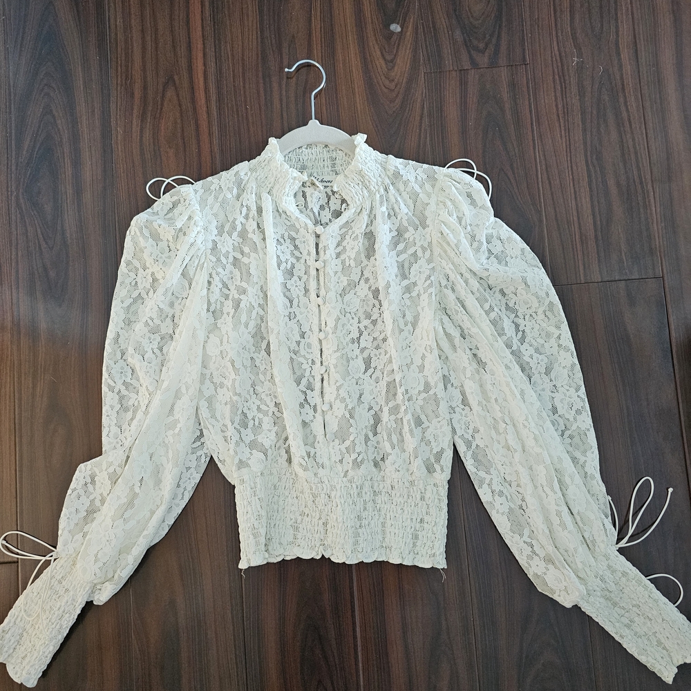 For Love And Lemons Cream Lace Blouse